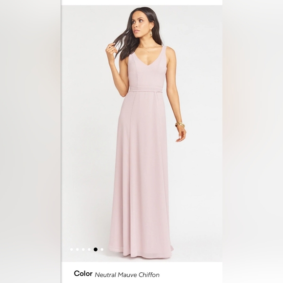 Show Me Your MuMu Dresses & Skirts - Show Me Your Mumu Jenn Maxi Dress XS Natural Mauve Chiffon Bridesmaid Homecoming